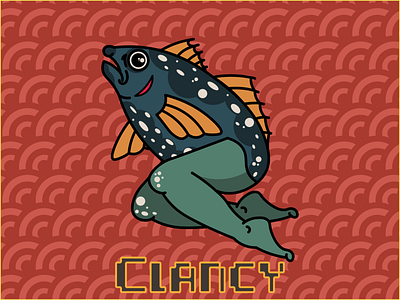 Fish Crew 28th - Clancy adobe character character design denver design designer fish graphic design icon illustration illustrator logo mermaid minimal pattern pattern design vector