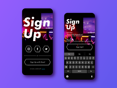 #01_Sign Up animation dailyui design ui