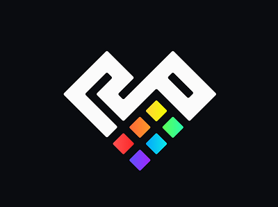 RP argyle branding color colour heart lettermark logo logo design logos logotype rainbow typogaphy vector