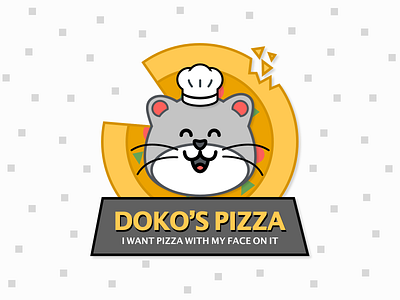 Doko s Pizza - Food Logo cat logo design doko food food brand food court food logo kitchen logo design pizza pizza box pizza logo seninkamisdesign