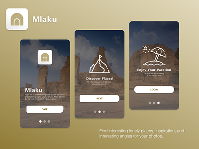 Mlaku Travel App - Onboarding Page mobile app onboarding product seninkamisdesign travel app ui uidesign uiux