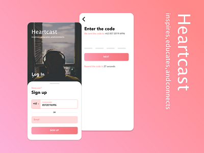 Heartcast App - Form Page entertainment form mobile app podcast product seninkamisdesign ui uidesign uiux