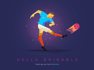 Hello Dribbble debut dribbble first firstshot football hello player shot sports