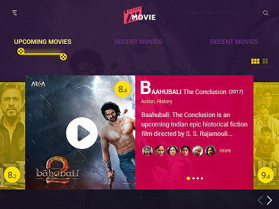 Movie Info - UI Exercise bahubali film movie movieui popcorn redesign ui uielement