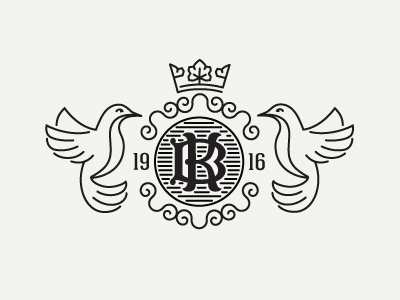 KB bird emblem heraldic heraldry monogramm wine