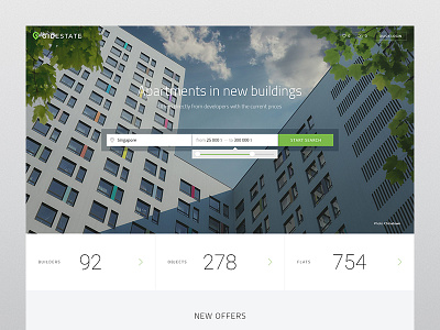 Gidestate buildings clean design landing page real estate site web design