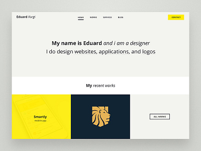 Personal site clean design simple design web design