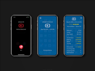 eBrake Usage-Based Insurance Telematics design distracteddriving insurance telematics ubi ui uidesign ux ux ui uxdesign