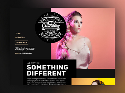 Outsiders Hair Studio Hero beauty branding creative direction editorial fashion front end nevada photography salon ui ux website