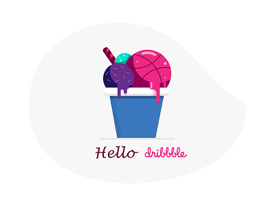 Hello dribbble design hellodribbble illustration invite