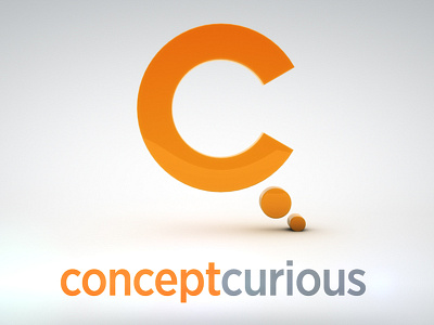 Concept Curious Logo 3d branding design rendering