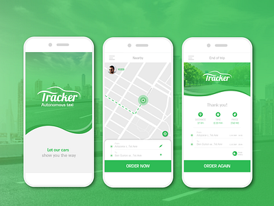 Autonomous taxi App app application bright ui car design gps gradient mobile product taxi ui