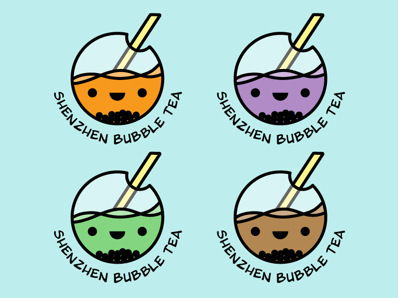 Shenzhen Bubble Tea Logo flat branding logo design