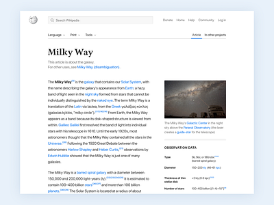 Wikipedia article redesign
