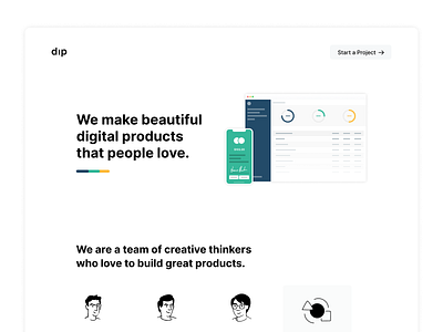 Dip Website branding design illustration ui web