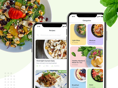 Vegan Recipe App app apple application branding cooking design food food app ios mobile recipe recipe app ui ux