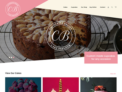 Catherine Braidy branding cake cake shop pink shop website website