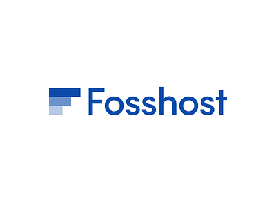 Fosshost blue branding design hosting logo logo design logotype