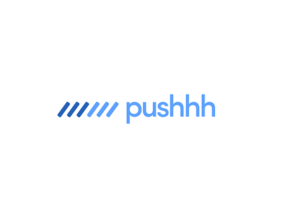 Pushhh blue branding design logo logo design