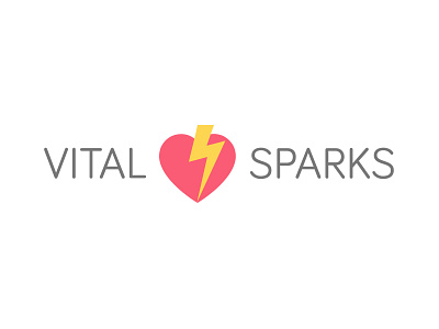 Vital Sparks grey heart logo red