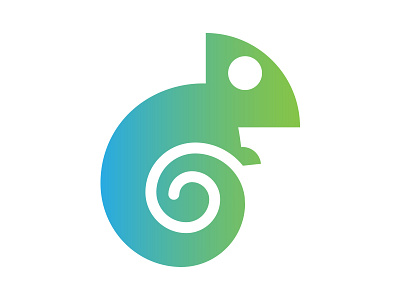 Chameleon Logo blue chameleon green logo