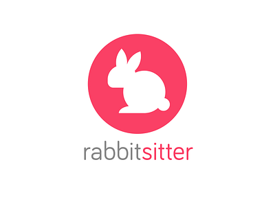 Rabbit Sitter bunny logo mascot rabbit