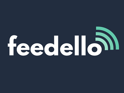 Feedello blue green logo news podcasts rss