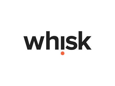 Whisk black design logo orange rebrand type