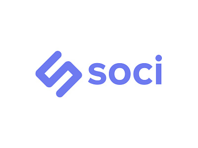 soci branding letterform logo purple social media