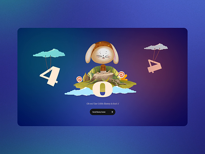 404 page for "Silly Bunny" website. 3d 404 animation ar book bunny design error error page fairy tale gradients graphic design illustration motion graphics opps promo website typography ui ux vector