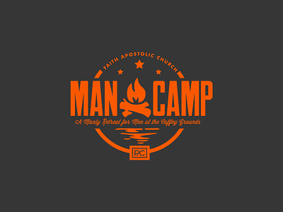 Man Camp campfire camping church camp lake manly stars