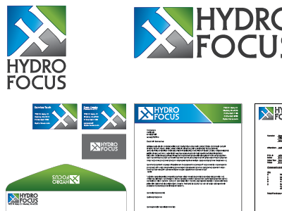 HydroFocus green logo design water