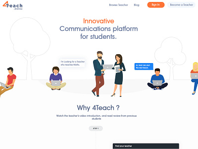 Online Teaching website template animation branding design icon illustration logo ui vector web website