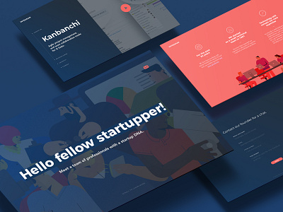 Few screens of the website design design illustration landing page startup ui ux web website