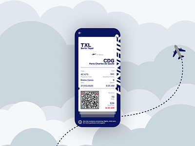 Daily UI challenge - boarding pass concept mobile ui