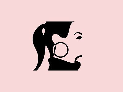 Shady beauty earring icon illustration makeup pictogram profile woman