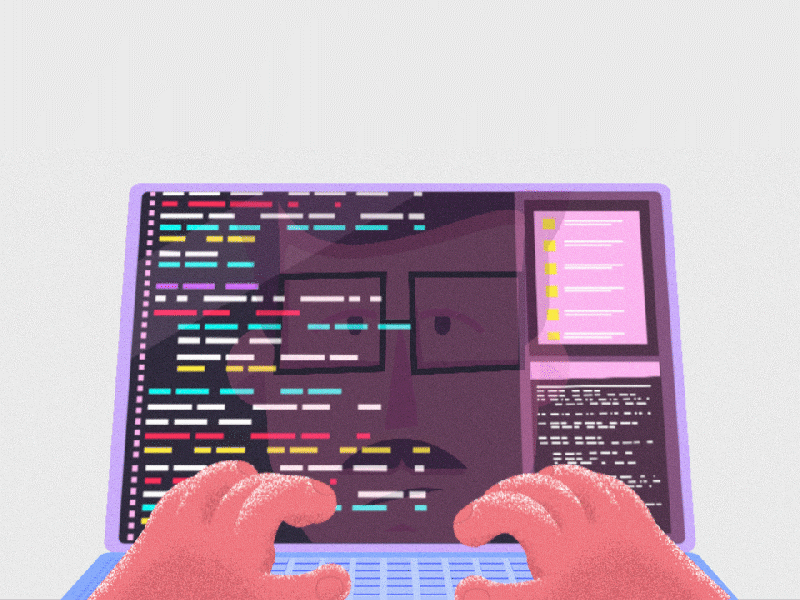 Old CMS ae aftereffects animation code fingers fingers animation flat gif art hands illustration laptop screen tap tapping