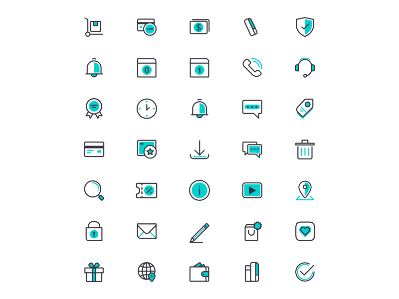 Brand icons for E-cigarette alert animation bell calendar icon card payment cash customer service icon deilivery device endurance device guaranty device insurance device repair icons icons animation icons animation library notification phoning icon security ui ui animation