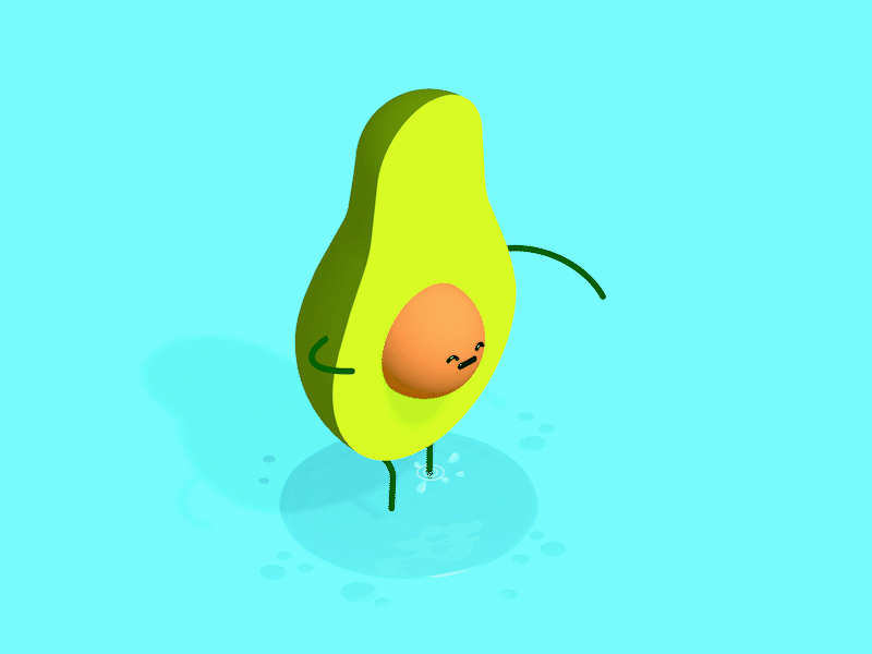 Avocado Splash! ae aftereffects aguacate animation avocado c4d cinema4d gif art illustration