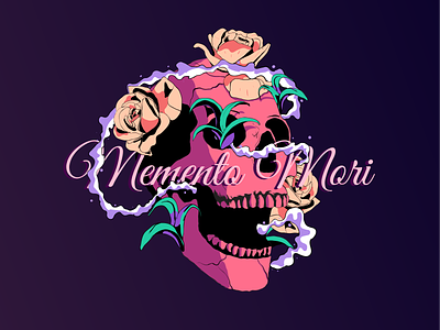 Memento Mori 2d art death flower happy hello illustration memento mori skull smoke vector vectorart