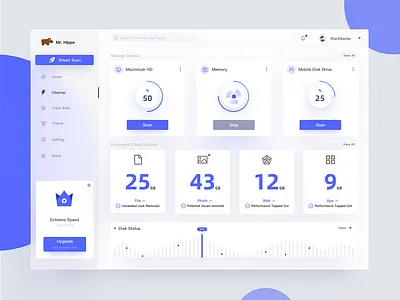 Mr Hippo Clean app design ui