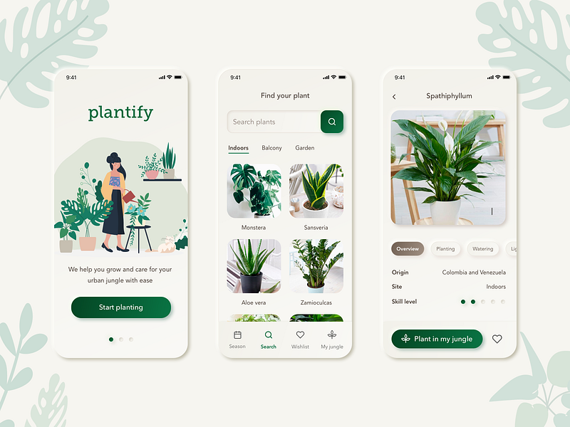Plant Care App designs, themes, templates and downloadable graphic
