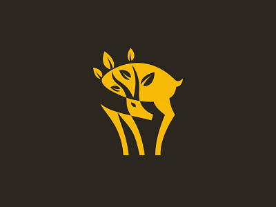 Deer leaf logo  (negative space logo)