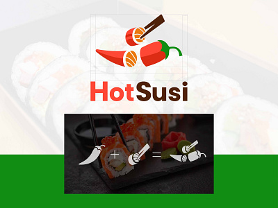 Hot Sushi logo design aisan food business brand identity desing branding business logo business symbol chopstick logo design graphic design hot hot food logo logo logo design restaurant logo sushi logo ui