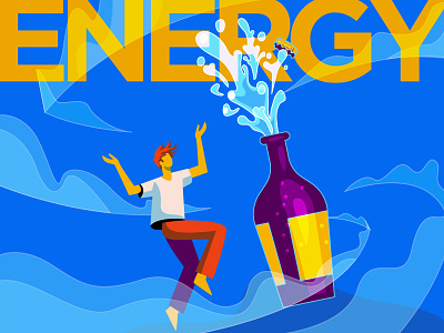 ENERGY artwork concept creative illustration dancing design design art drink drowning energy drink idea illustration illustration artwork illustration idea illustrator man vector art