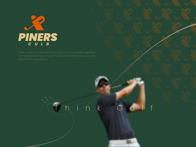 Piners Club branding creative design golf logo hand drawn logo illustration illustrator logo minimalist modern p golfer logo p logo sports logo ui vector art