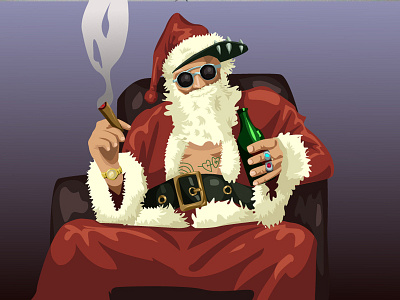 Bad Santa artwork design art drowning illustrator sketch vector art