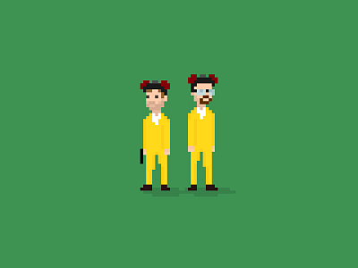 Jessie & Walt breaking bad heisenberg pinkman pixel art