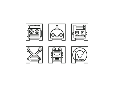 Robots alien icon outline robot