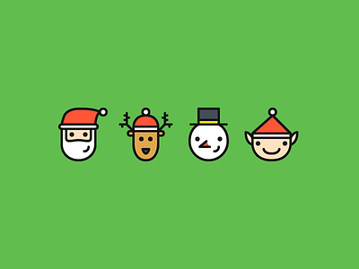 Christmas Characters christmas elf icon icons reindeer santa snowman